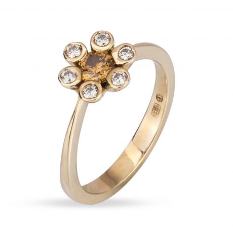 Ring bloem met diamant