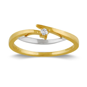 Bicolor fantasie ring met diamant