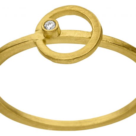 Gouden ring cirkel met diamant