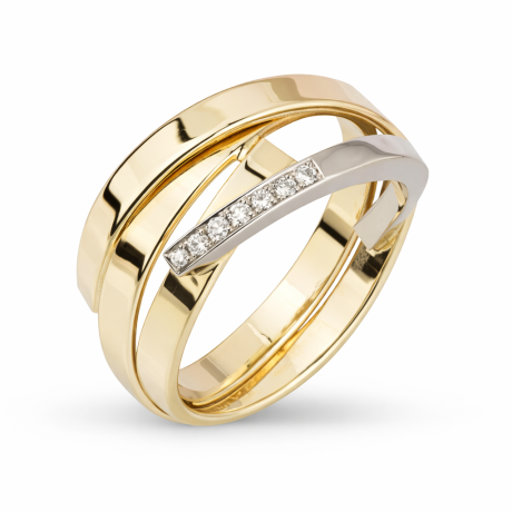  Wikkelring bicolor met diamant