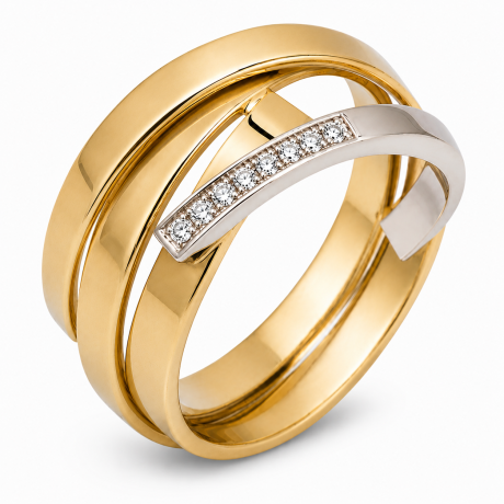  Wikkelring bicolor met diamant