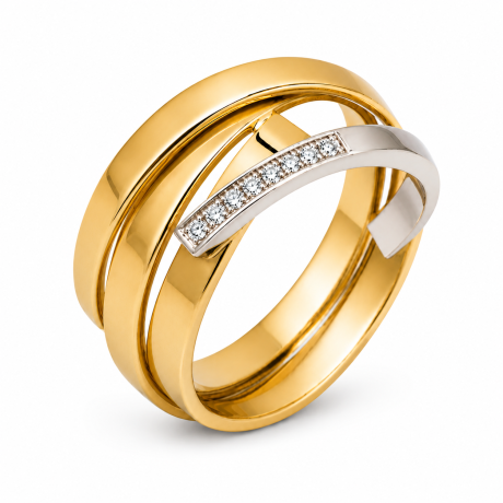  Wikkelring bicolor met diamant