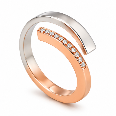  Smeedring met pavé gezette diamanten