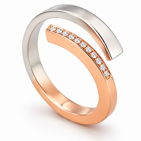  Smeedring met pavé gezette diamanten