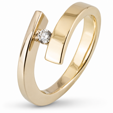  Smeedring met diamant in klemzetting