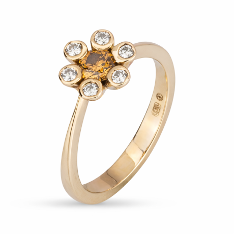 Ring bloem met diamant