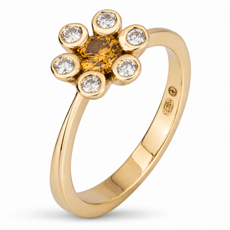  Ring bloem met diamant