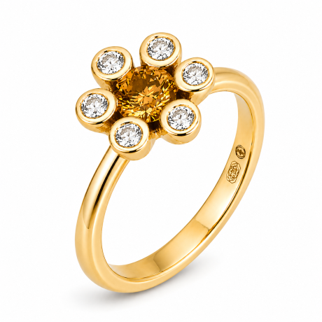  Ring bloem met diamant