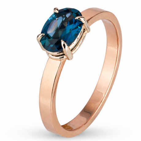  Aanschuifring met london blue topaas