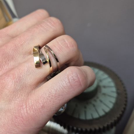 Dubbele smeedring bicolor