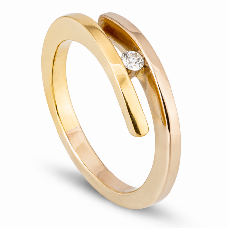  Smeedring smal met diamant