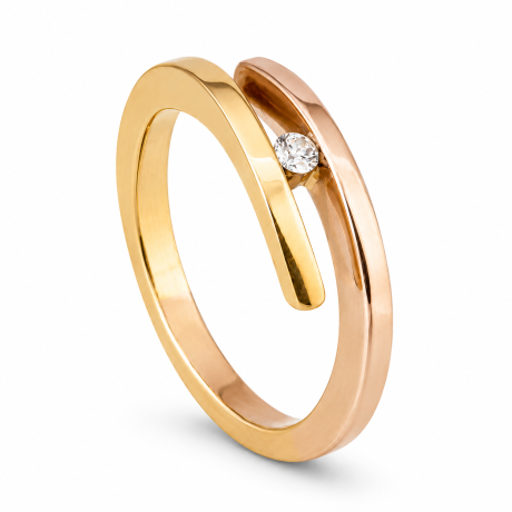  Smeedring smal met diamant