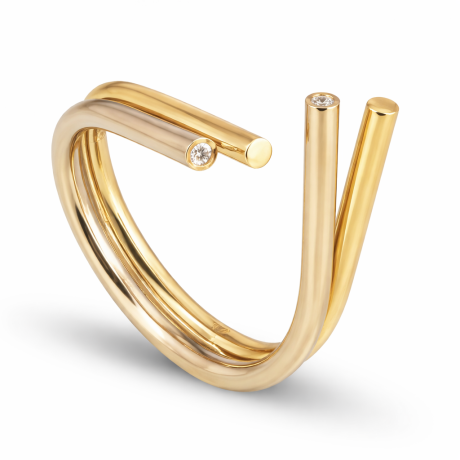  Open ring bicolor met diamant