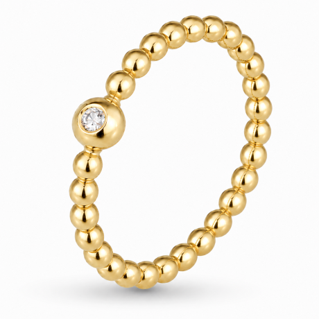  Bolletjes aanschuifring met diamant