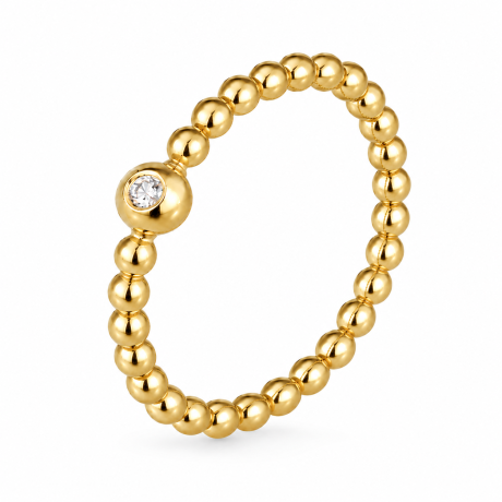  Bolletjes aanschuifring met diamant