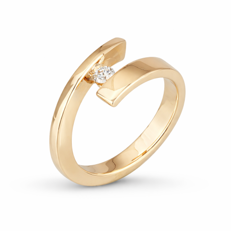 Smeedring geelgoud met klemzetting