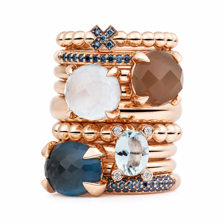 Bron ring Catch met london blue topaas
