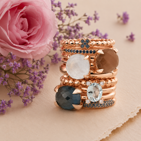Bron ring Catch met london blue topaas