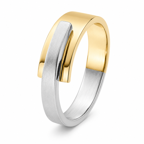  Bicolor smeedring vlak overlappend