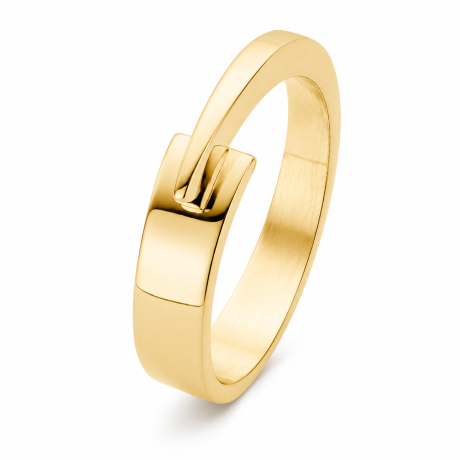  Smeedring geelgoud plat staand