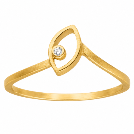  Geelgouden ring navet met diamant