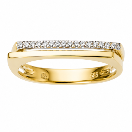 Bicolor ring met diamant pavé gezet