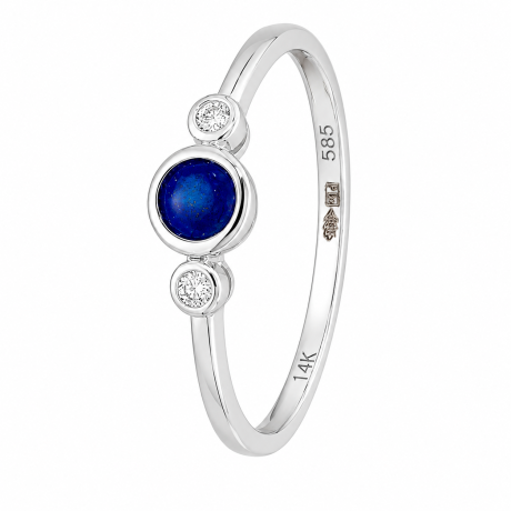  Ring met saffier en diamant