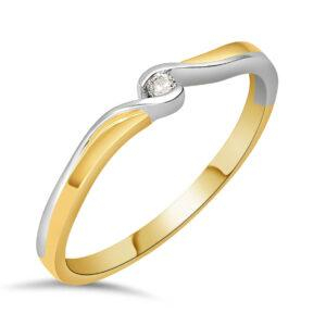  Bicolor fantasie ring met diamant