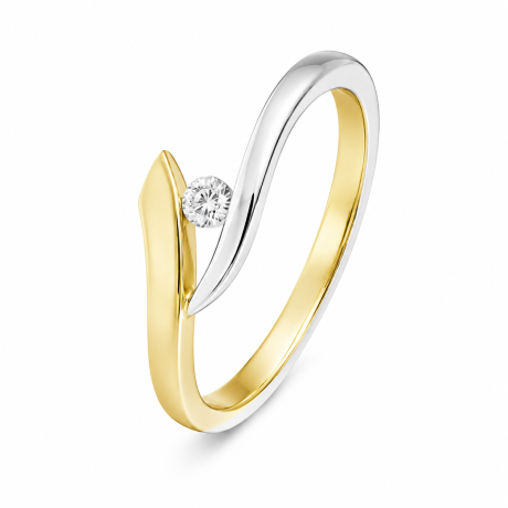  Bicolor ring langs elkaar gebogen