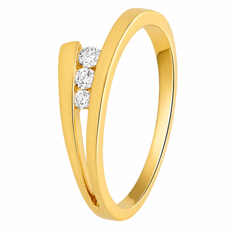  Ring lang elkaar met 3 diamanten