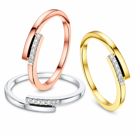  Ring langs elkaar met diamanten