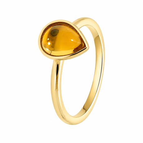 Ring met citrien druppelvorm