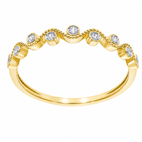 Fantasie ring golvend met diamant