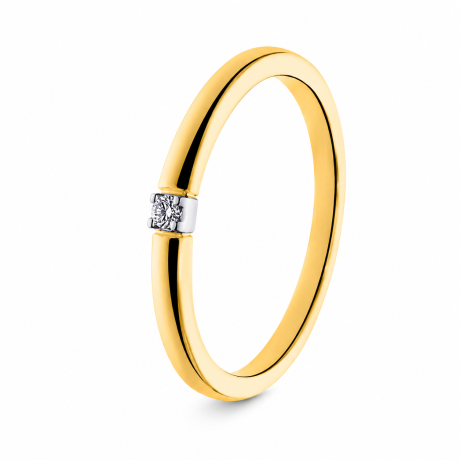  Solitair ring met verzonken chaton