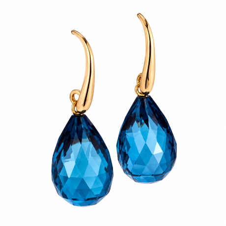 Oorsieraden met london blue pampels