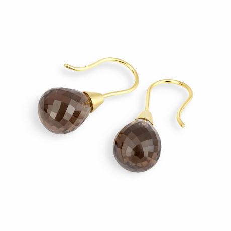  Oorhaken met rookkwarts drops