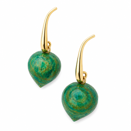 Oorhaken met malachiet drops