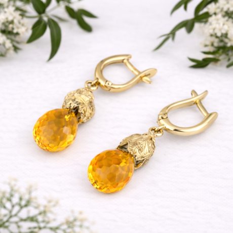 Oorsieraden koningskaars met citrien drops