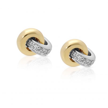  Oorstekers bicolor met diamant