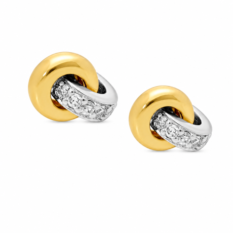  Oorstekers bicolor met diamant