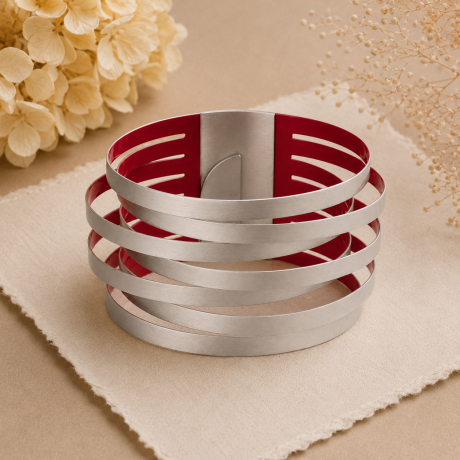 Armband Stripes roze rood