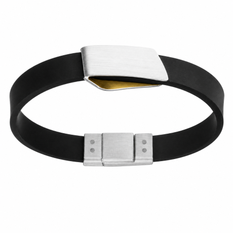  Armband rubber met zilver
