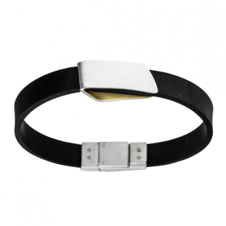  Armband rubber met zilver