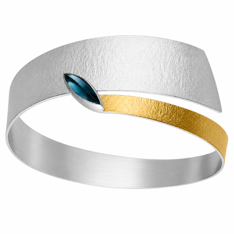  Armband zilver goud en topaas