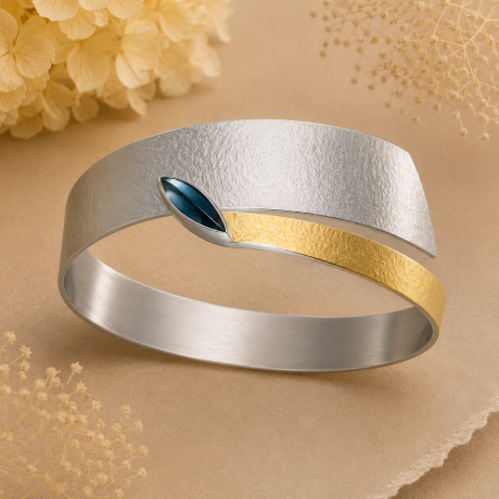 Armband zilver goud en topaas