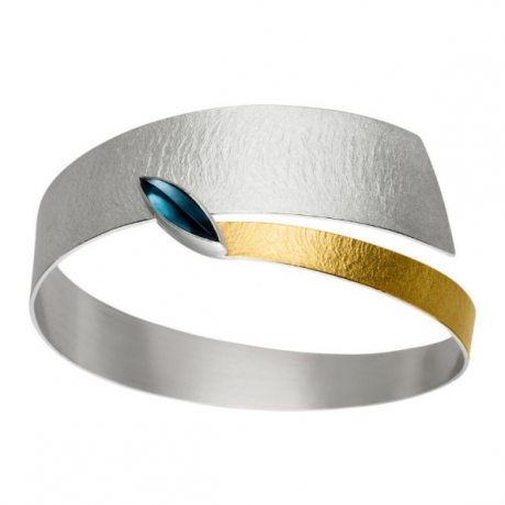  Armband zilver goud en topaas