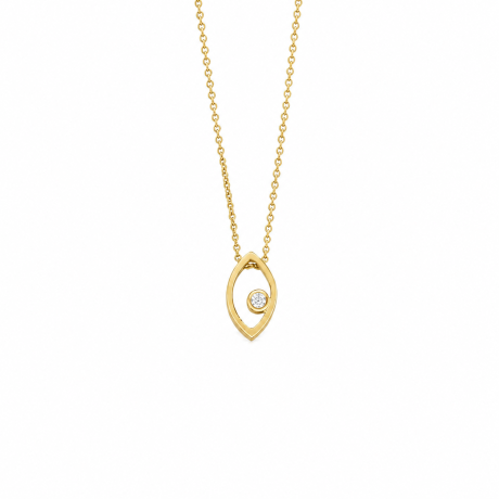  Geelgouden navet hanger met diamant