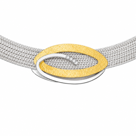 Zilver met gouden hanger ovale krul
