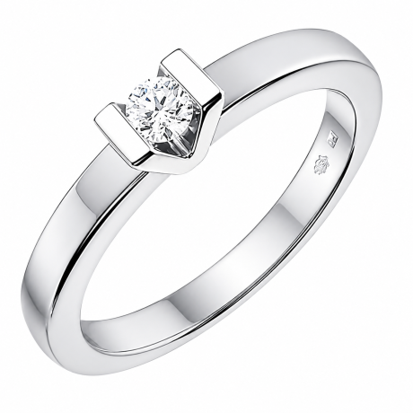  Witgouden ring met V zetting