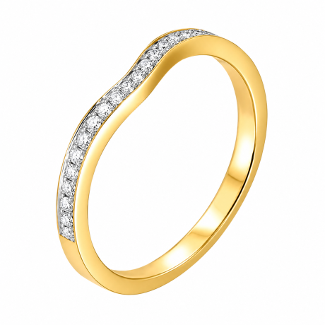  Geelgouden ring V vorm met diamanten